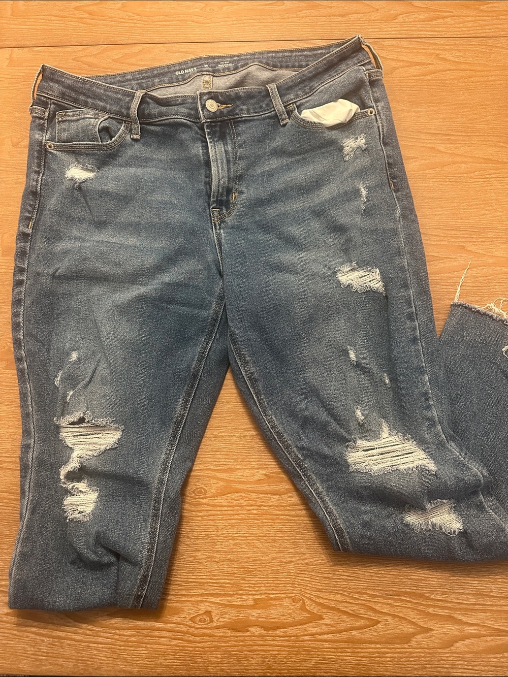 Old Navy Distressed Blue Boyfriend Jeans